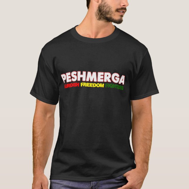 Camiseta LUTADORES CURDOS da LIBERDADE de Peshmerga (Frente)