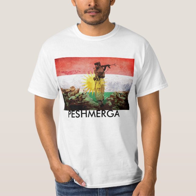 Camiseta LUTADORES CURDOS da LIBERDADE de Peshmerga (Frente)