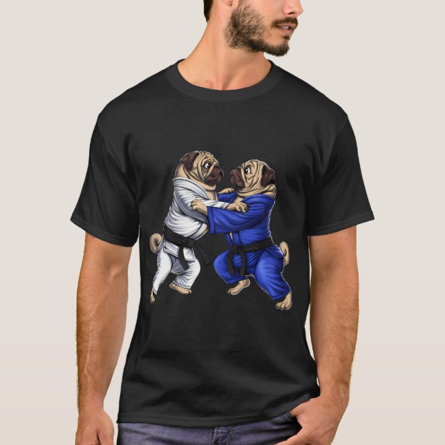 Camiseta Lutadores de Jiu-Jitsu Pug (Frente)