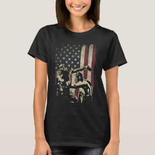 Camiseta Lutadores de Kickboxing na Bandeira Americana Patr