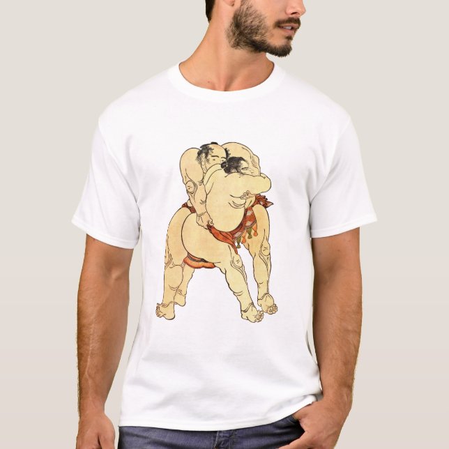 Camiseta Lutadores do Sumo de Hokusai (Frente)