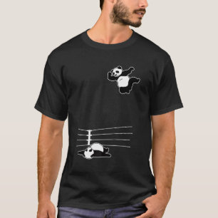 Camiseta Lutadores gigantes do Urso Panda Voando Cotovelo