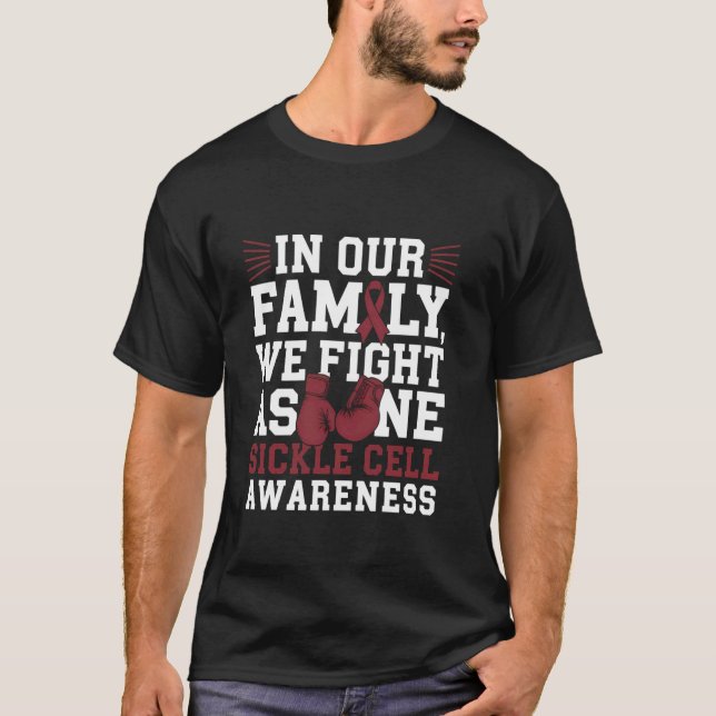 Camiseta Lutamos Como Uma Luva de Boxe Anemia Falciforme C (Frente)