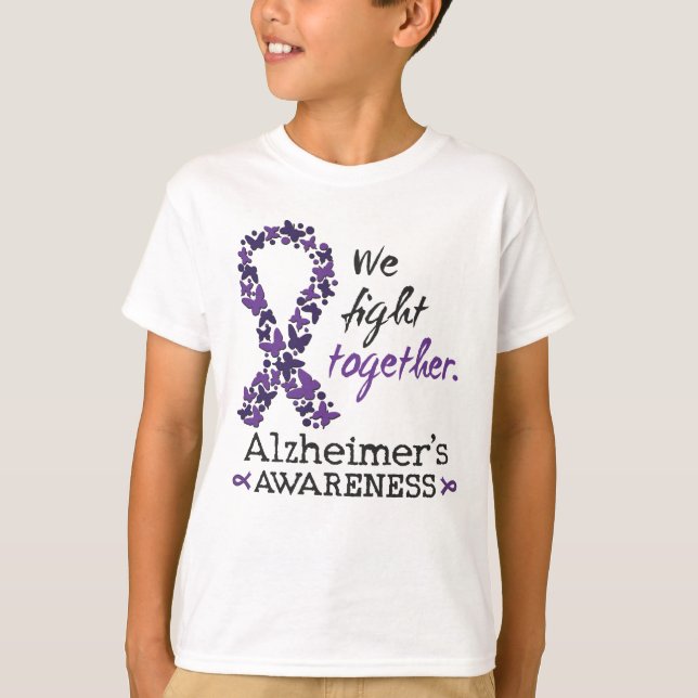Camiseta Lutamos juntos - Consciência do mal de Alzheimer (Frente)
