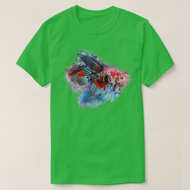 Camiseta Lutando contra o peixe-macho Koi Long Fin (Frente do Design)