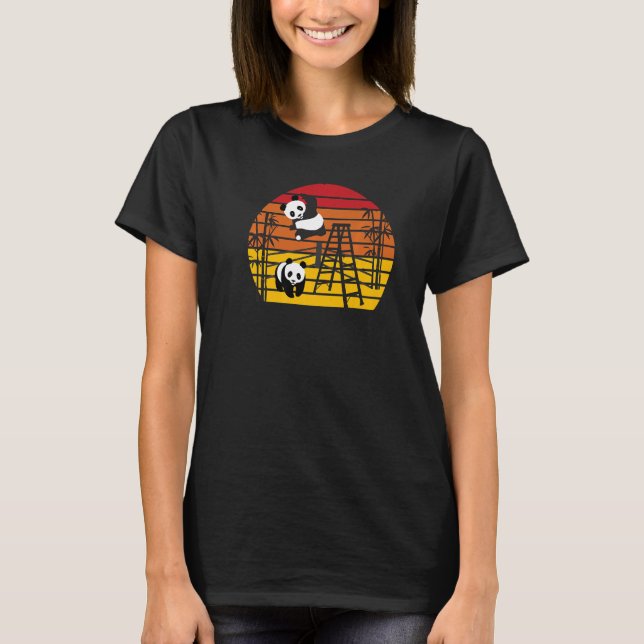 Camiseta Lutando Pandas Animais Comendo Bambu Chinês  Be (Frente)
