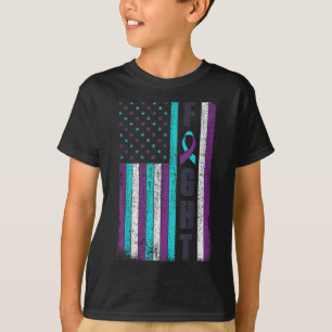 Camiseta Lutar Bandeira Americana Conscientização Prevenção