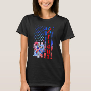 Camiseta Lutar Bandeira Dos EUA Girassol Conscientização Ch
