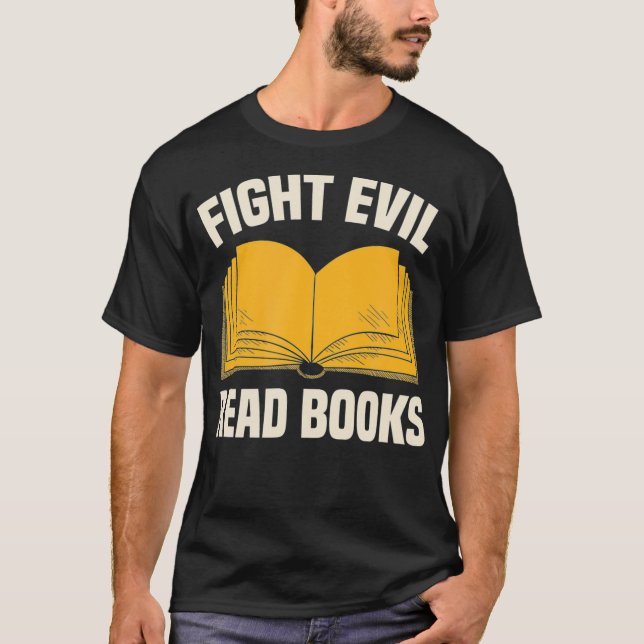 Camiseta Lutar com os livros de leitura de Mau (Frente)