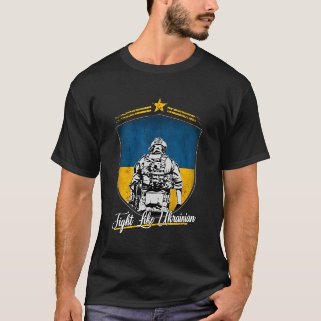 Camiseta Lutar Como O Ucraniano Eu Defendo Os Guerreiros Da (Frente)