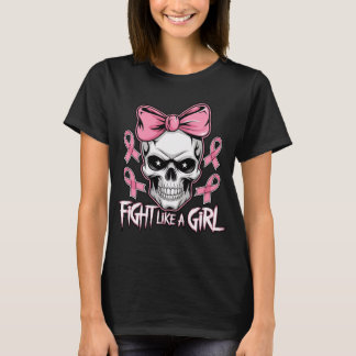 Camiseta Lutar Como Um Crânio De Sensibilização Do Cancer D