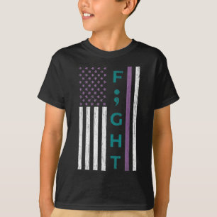 Camiseta Lutar Contra a Bandeira do Ponto e Vírgula Conscie