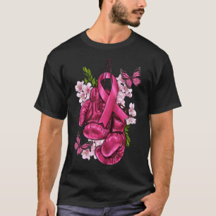 Camiseta Lutar contra a consciência do Cancer, luvas cor-de