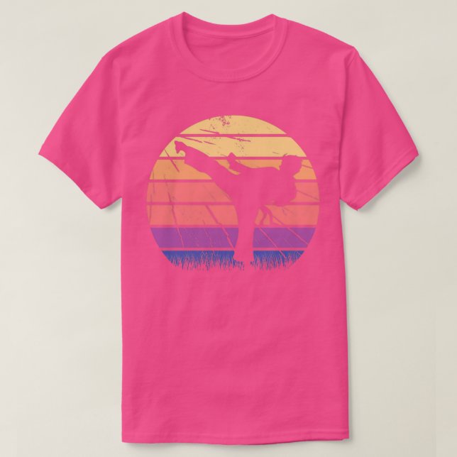 Camiseta Lutar contra Arte Marcial Sunset Retro (Frente do Design)