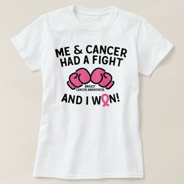 Camiseta Lutar Contra O Cancer Da Mama Eu Ganhei O Sobreviv (Frente do Design)