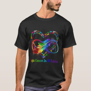 Camiseta Lutar Contra O Cancer Em Todas As Frisas Coloridas