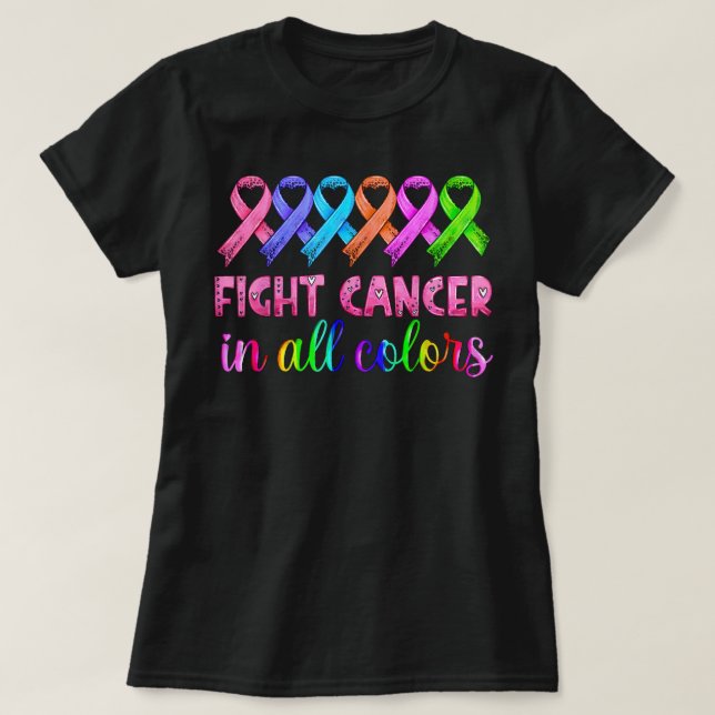 Camiseta Lutar contra o cancer em todas e todas as faixas c (Frente do Design)