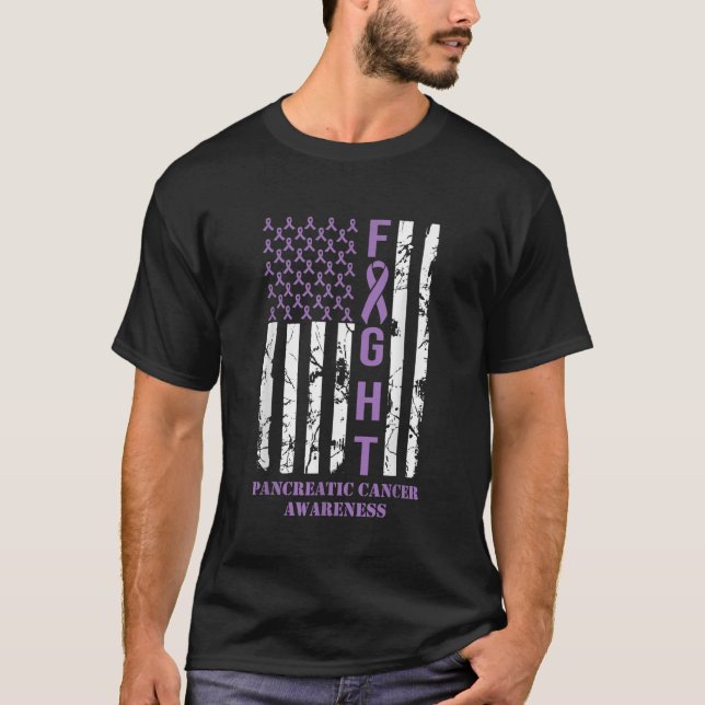 Camiseta Lutar contra o Sinalizador Câncer de pâncreas de S (Frente)