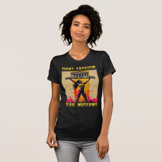 Camiseta Lutar contra os museus salvadores fascistas (Frente Completa)