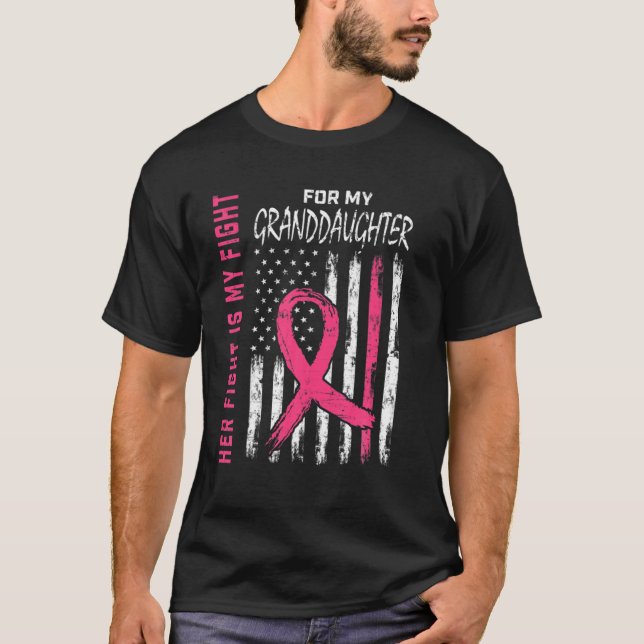 Camiseta Lutar Eu Visto o Cancer de Mama da Neve Rosa em Gu (Frente)