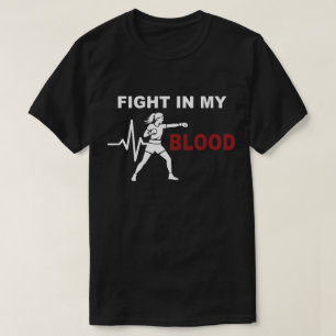 Camiseta Lutar no Meu Sangue Motivação de Boxe Feminino