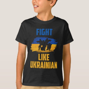 Camiseta Lute Como Guerreiros de Apoio à Ucrânia Ucraniano 