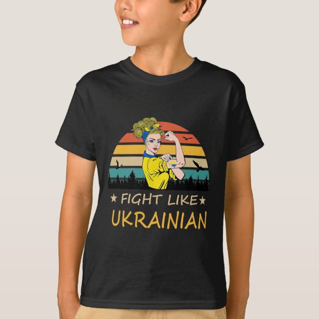 Camiseta Lute Como Ucraniano Eu Apoio a Ucrânia  (Frente)
