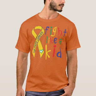 Camiseta Lute Como Um Cancer De Infância Dourado Da Fita Aw