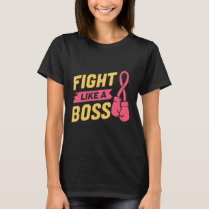 Camiseta Lute Como Um Cancer De Mama De Fita Cor-De-Fita Ro