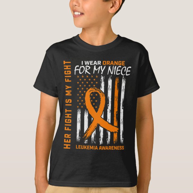 Camiseta Lute contra a ansiedade do Cancer da laranja Niece (Frente)