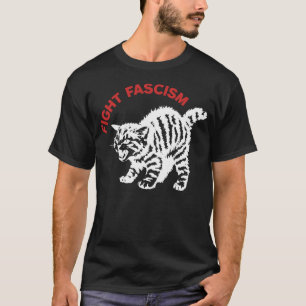 Camiseta Lute Contra o Fascismo Gato Bravo e Irritado