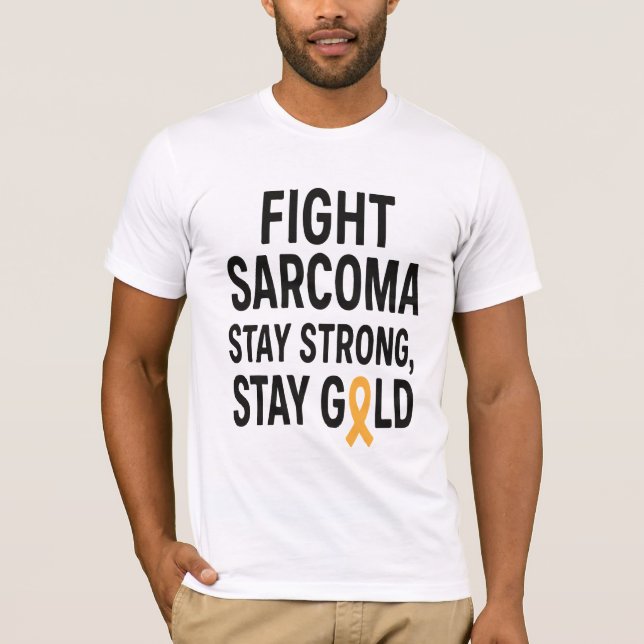 Camiseta Lute contra Sarcoma - Mantenha-se forte, permaneça (Frente)