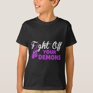 Camiseta Lute contra seus demônios Luvas de fita roxa