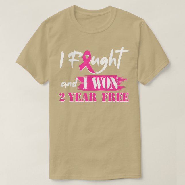 Camiseta Lutei E Ganhei 2 Anos De Cancer De Mama Gratuito. (Frente do Design)