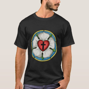 Camiseta Luther Rosa Seal Luterano Símbolo Christian Cross