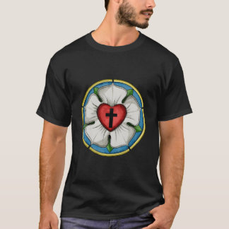 Camiseta Luther Rosa Seal Luterano Símbolo Christian Cross