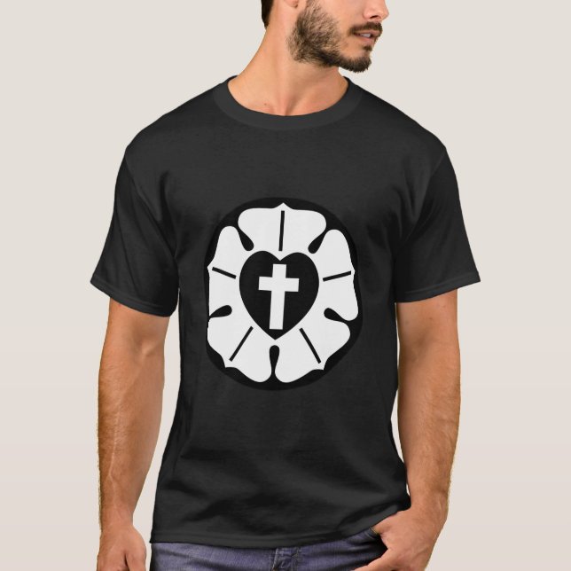 Camiseta Lutheran Rosa Lutheran Cross (Frente)
