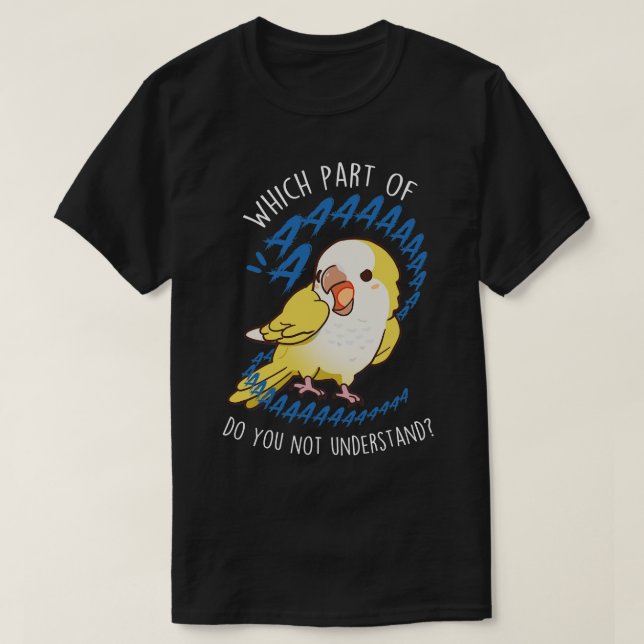 Camiseta Lutino Quaker Parrot Aaaa (Frente do Design)
