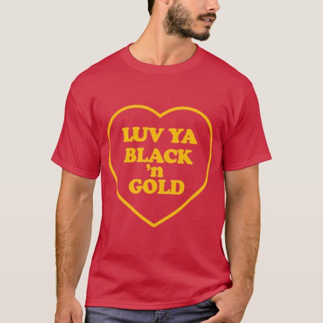 Camiseta Luv Ya Black 'n Dourado (Frente)
