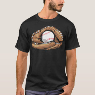 Camiseta Luva de baseball com beisebol na américa do Baseb