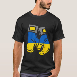 Camiseta Luva de Boxe Com a Bandeira da Ucrânia