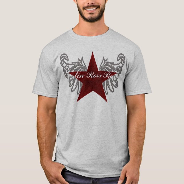 Camiseta luva longa da banda de Justin ross (Frente)