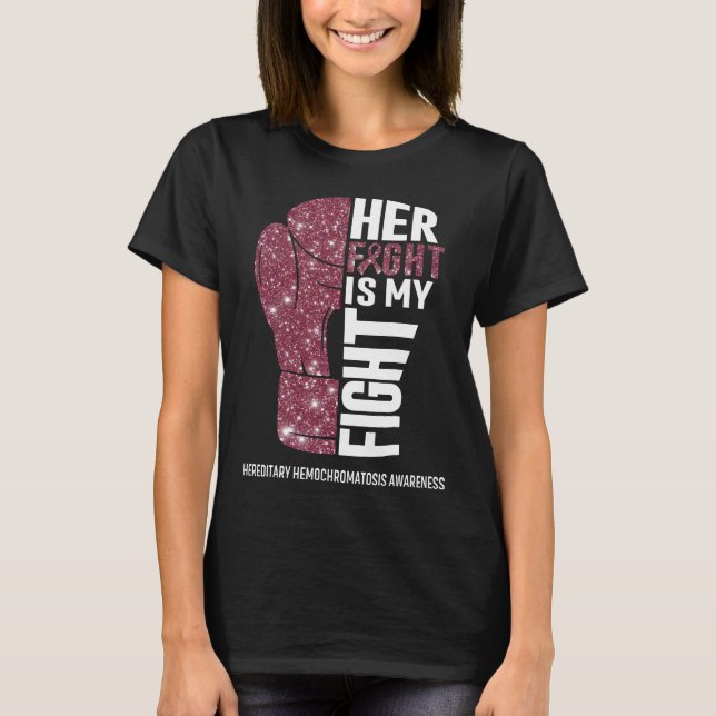 Camiseta Luvas Boxando Guerreiro Hemocromatose Hereditária (Frente)