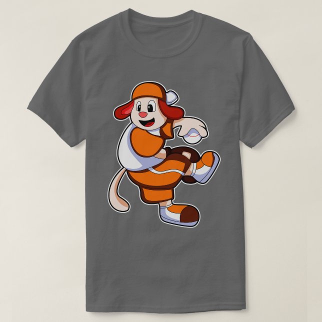 Camiseta Luvas de beisebol de cachorro 2 (Frente do Design)