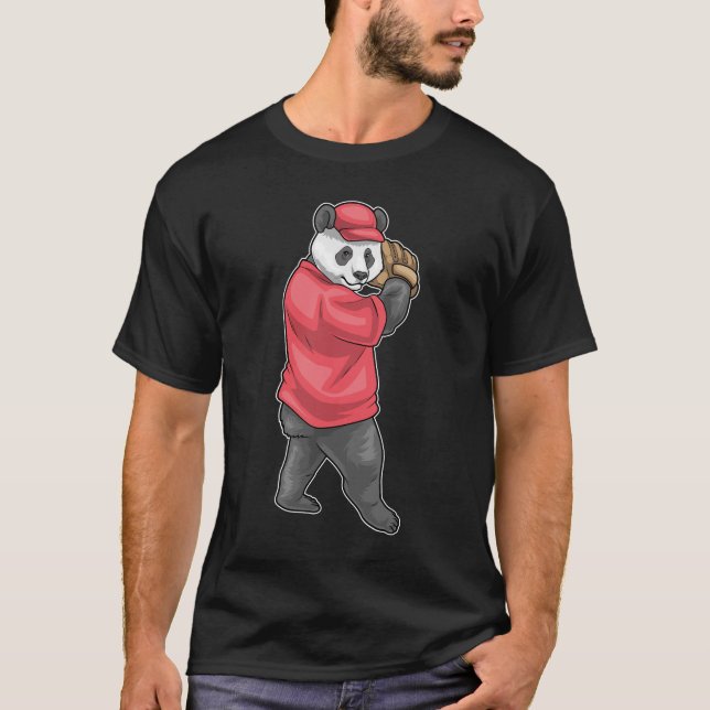 Camiseta Luvas de beisebol Panda Beisebol (Frente)