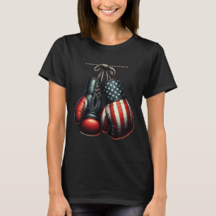 Camiseta Luvas de Boxe com Bandeira dos EUA para Treino de