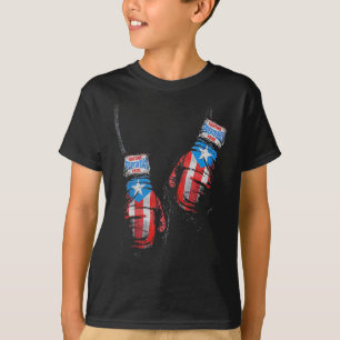 Camiseta Luvas de Boxe da Bandeira Americana Usa Ginásio Bo
