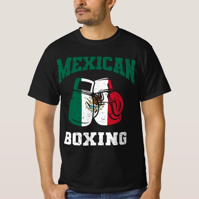 Camiseta Luvas de boxe de bandeiras mexicanas (Frente)