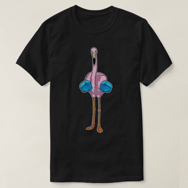 Camiseta Luvas de boxe Flamingo Boxer (Frente do Design)