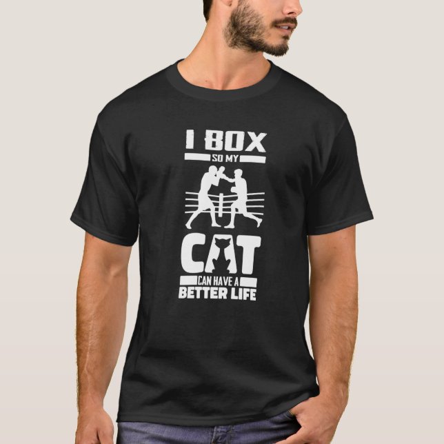 Camiseta Luvas de Boxe Gato Lutador Boxe Esparring (Frente)